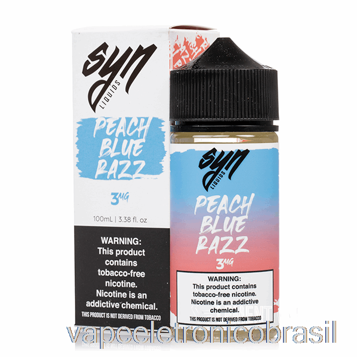 Vape Eletrônico Pêssego Azul Razz - Syn Liquid - 100ml 0mg